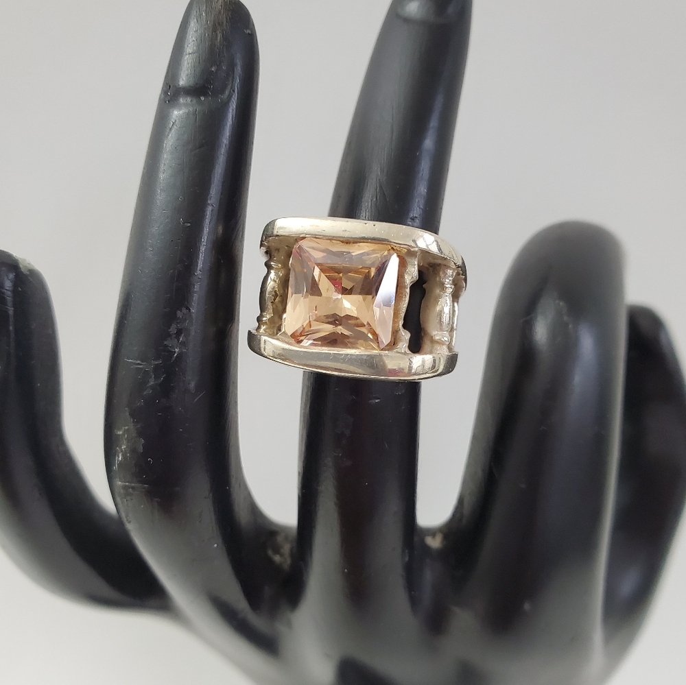 Sterling Silver 925 Morganite Ring - Picture 10 of 11